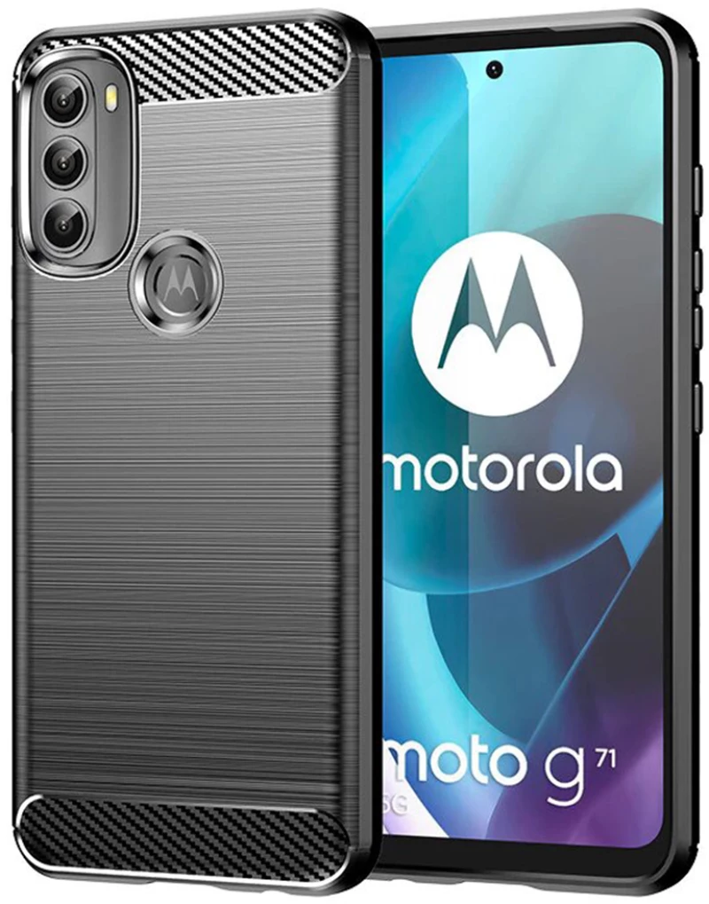 Techsuit - Carbon Silicone - Motorola Moto G71 5G - Black