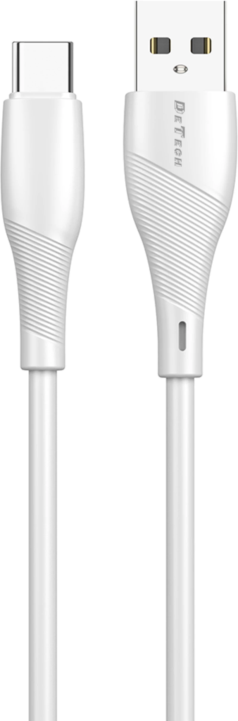 Kαλώδιο δεδομένων DeTech DE-44C2, Type-C, 2.0m, Λευκο - 40269