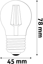 Avide LED Filament Σφαιρική 4.9W E27 Θερμό 2700K Super Υψηλής Φωτεινότητας