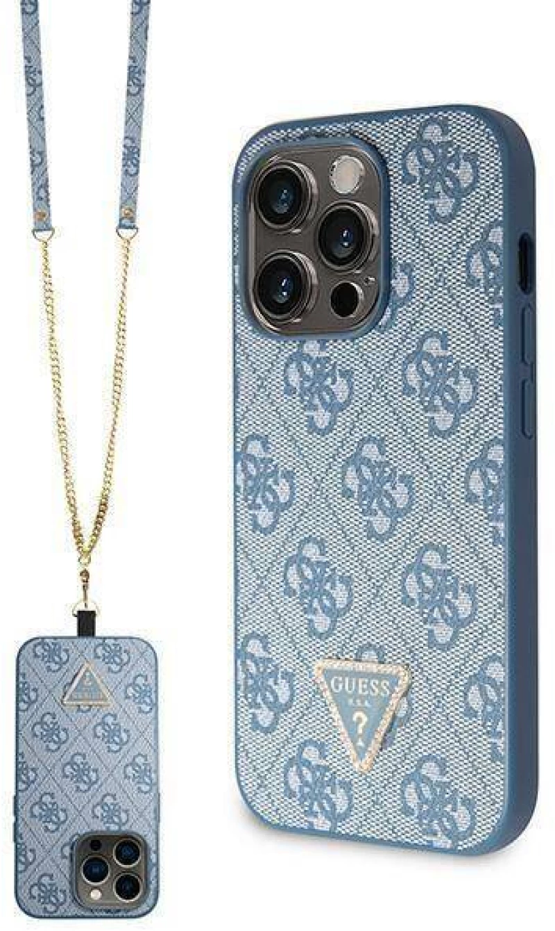 Original Case IPHONE 14 PRO MAX Guess Hardcase Crossbody 4G Metal Logo (GUHCP14XP4TDSCPB) blue