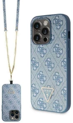 Original Case IPHONE 14 PRO MAX Guess Hardcase Crossbody 4G Metal Logo (GUHCP14XP4TDSCPB) blue
