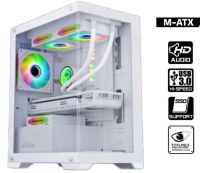 ARMAGGEDDON GAMING PC CASE MATX AQUARON WHITE