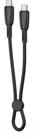 XO NB-Q248B Καλώδιο Φόρτισης Σιλικόνης USB-C σε USB-C, 60W, 25cm, Μαύρο