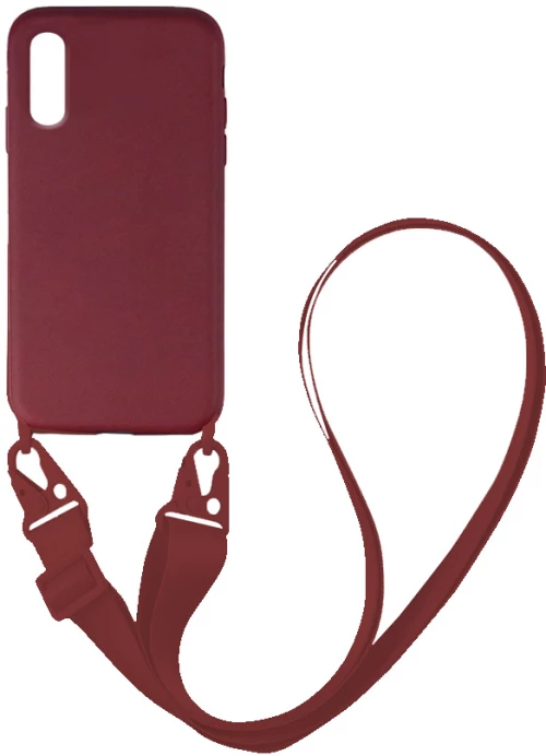 Θήκη CarryHang Liquid Silicone Strap Xiaomi Redmi 9A / Redmi 9AT Μπορντώ - My Colors - Μπορντώ - Redmi 9A, Redmi 9AT