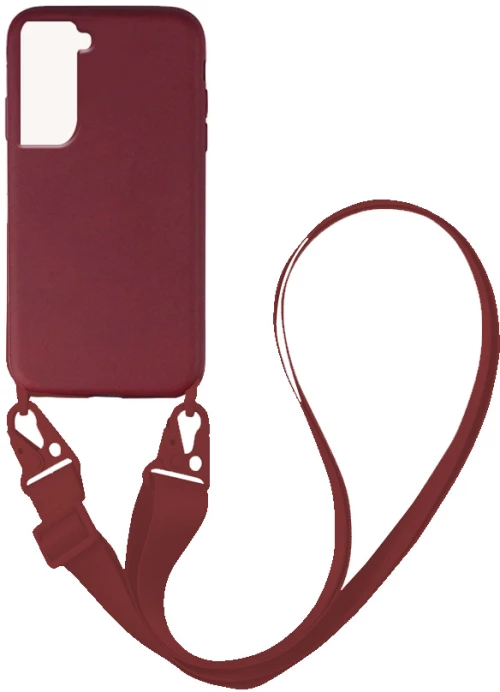 Θήκη CarryHang Liquid Silicone Strap Samsung Galaxy S21 Plus Μπορντώ - My Colors - Μπορντώ - Galaxy S21 Plus