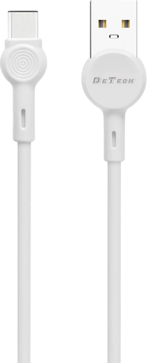 Kαλώδιο δεδομένων DeTech DE-C35C, Type-C, 1.0m, λευκό - 40190
