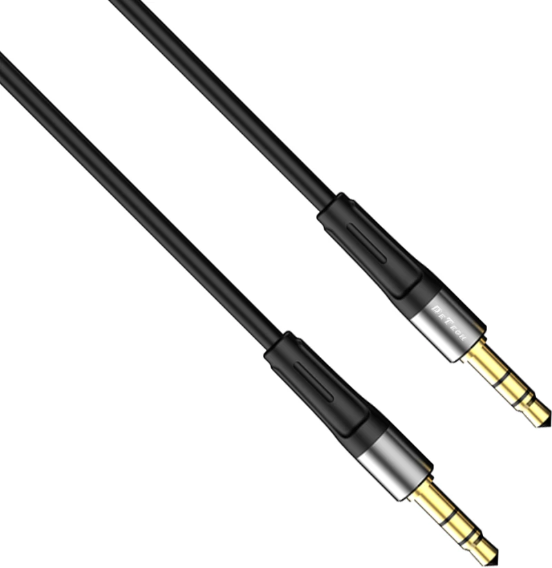 Καλώδιο ήχου DeTech DE-13AUX, υποδοχή 3.5mm, M/M, 1.0m, Μαύρο - 40279