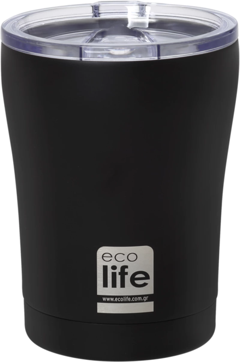 Ecolife® Ανοξείδωτο Coffee Θερμός 300ml- Μαύρο (33-BO-4114)