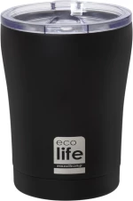 Ecolife® Ανοξείδωτο Coffee Θερμός 300ml- Μαύρο (33-BO-4114)