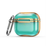 Διάφανη Θήκη Ακουστικών με Electroplating Frame για Airpods 3- Green/ Silver Με Hook ΟΕΜ
