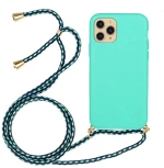 Θήκη Σιλικόνης με Κορδόνι για το Λαιμό Για iPhone 12 Pro Max - Seafoam Green OEM