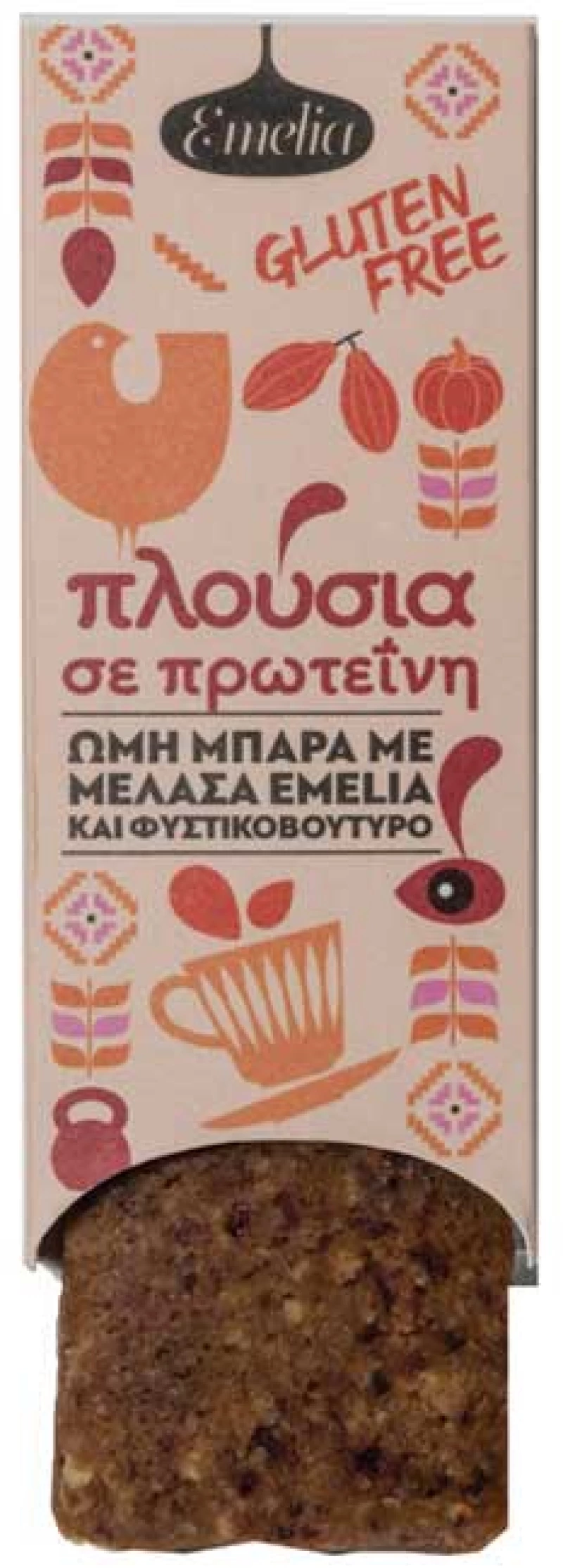 Ωμή μπάρα με Φυστικοβούτυρο και Μελάσα 45gr - Emelia