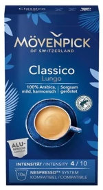 Movenpick Κάψουλες Espresso Classico Lungo Συμβατές Με Μηχανή Nespresso 10caps 57g