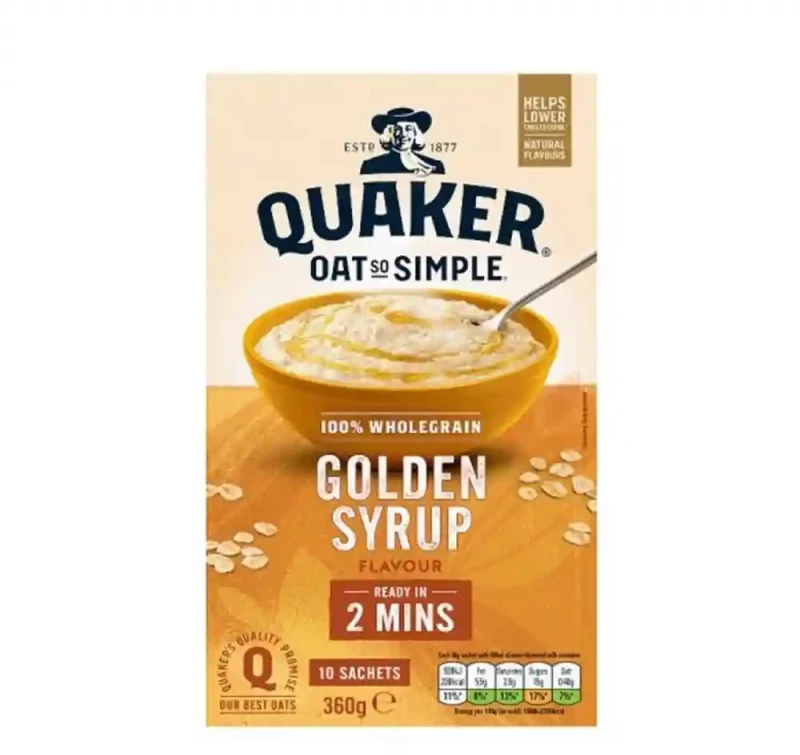 Νιφάδες Βρώμης Ολικής Άλεσης Quaker Oat So Simple Golden Syrup 360g