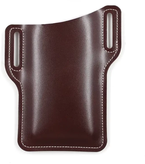 Ανδρική θήκη κινητού ζώνης σκούρο καφέ