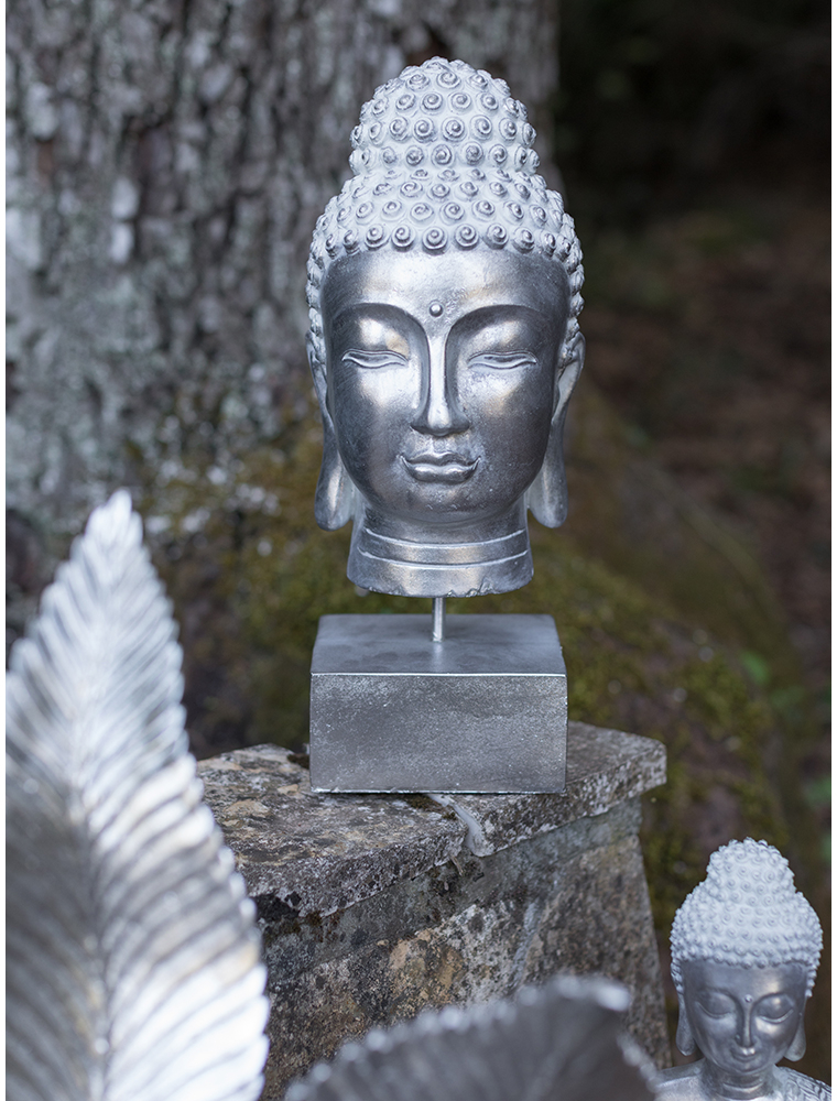 BUDAI DECO ΒΟΥΔΑΣ POLYRESIN ΑΣΗΜΙ 17,5x19xH41,5cmINTHEBOX