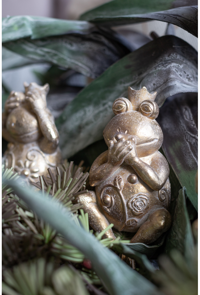 GRENOUILLE 3 DECO ΒΑΤΡΑΧΟΣ POLYRESIN ΧΡΥΣΟ 11,2x10xH22,6cmINTHEBOX