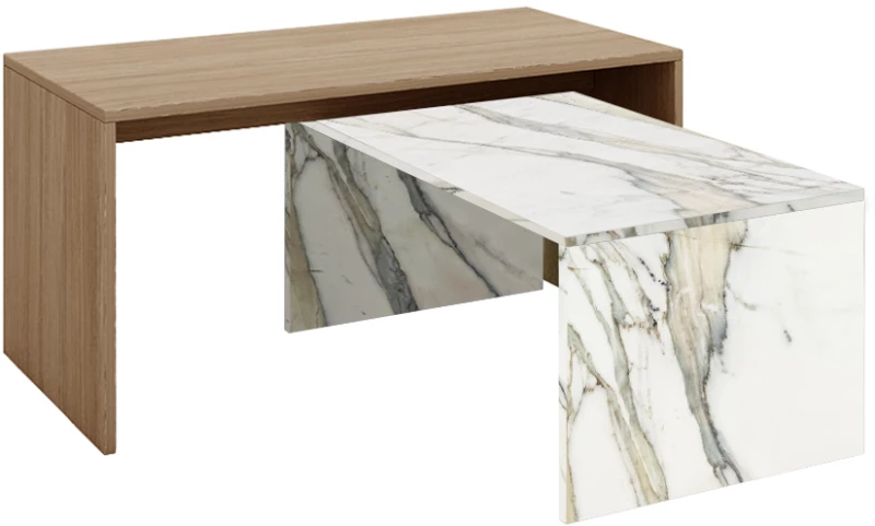 LIBERTA TUNUSIA COFFEE TABLE ARTISAN OAK TUNUSIA ΜΑΡΜΑΡΟ 90x45xH45cm