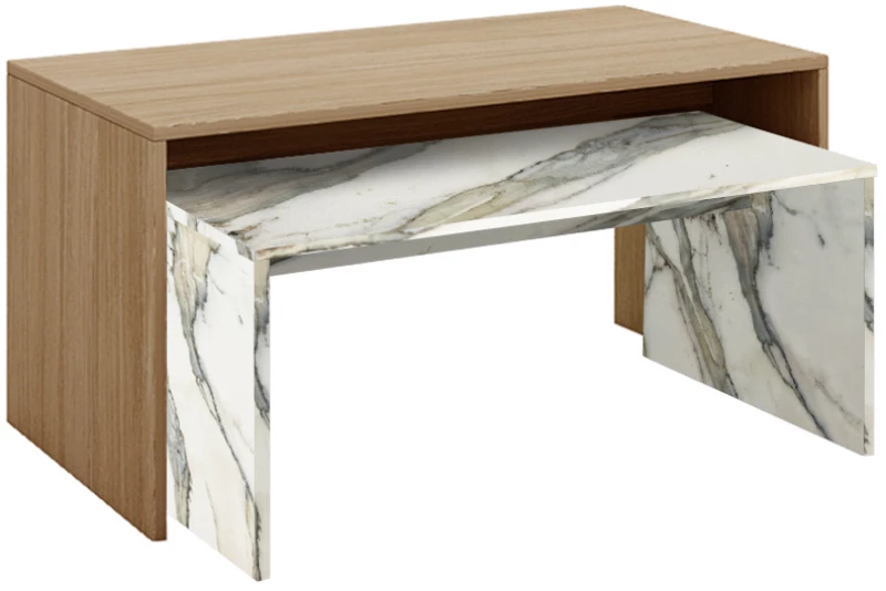 LIBERTA TUNUSIA COFFEE TABLE ARTISAN OAK TUNUSIA ΜΑΡΜΑΡΟ 90x45xH45cm