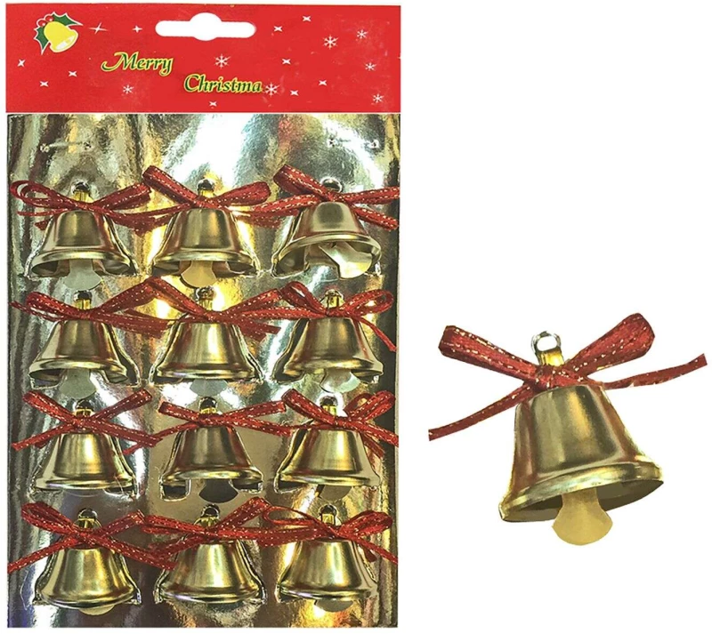 ΚΑΜΠΑΝΕΣ ΜΕΤΑΛΛΙΚΕΣ ΠΑΚ=12Τ 3x3cm Xmasfest 1131662
