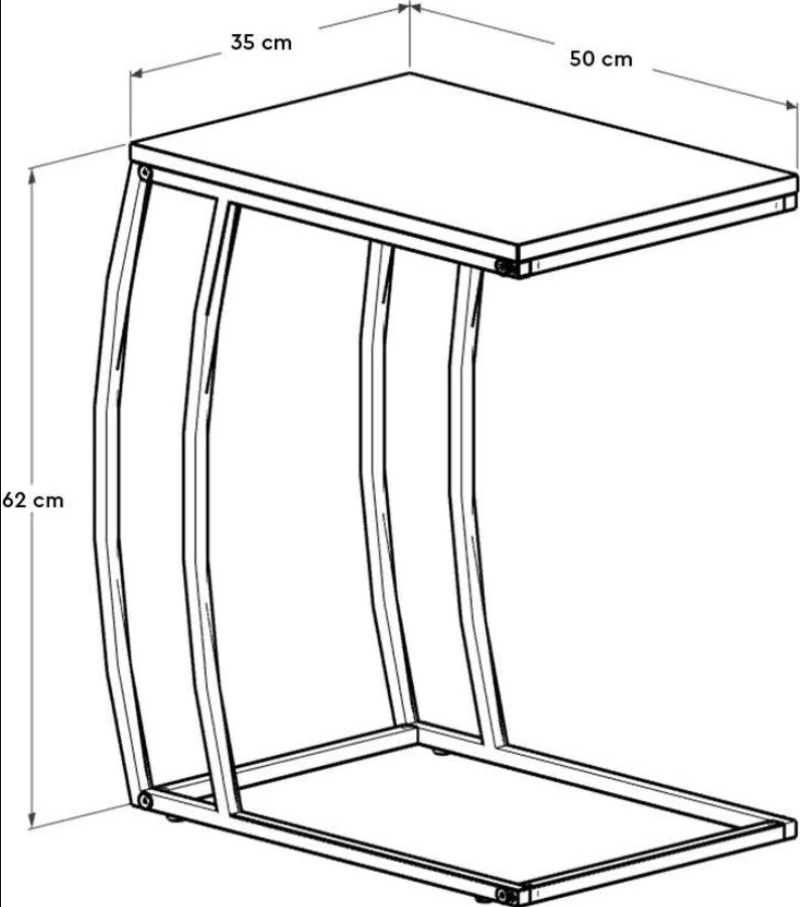 Βοηθητικό τραπεζάκι Profil Καρυδί  50x62x35cm