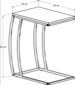 Βοηθητικό τραπεζάκι Profil Καρυδί  50x62x35cm
