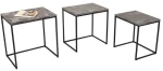 Σετ τραπεζάκια Ζιγκον Μάρμαρο 55x47x40cm