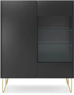 Βιτρίνα Harmony ανθρακί+Μάρμαρο 97x37x102cm