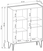 Βιτρίνα Harmony ανθρακί+Μάρμαρο 97x37x102cm