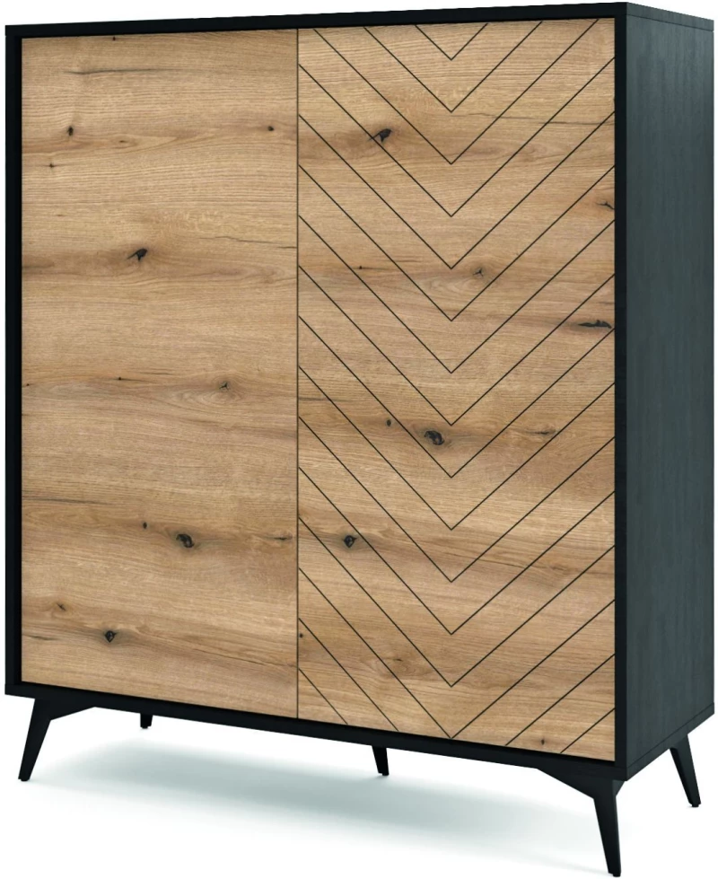 Μπουφές Diamond Ανθρακί+Evoke 104x119x39cm
