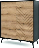 Μπουφές Diamond Ανθρακί+Evoke 104x119x39cm