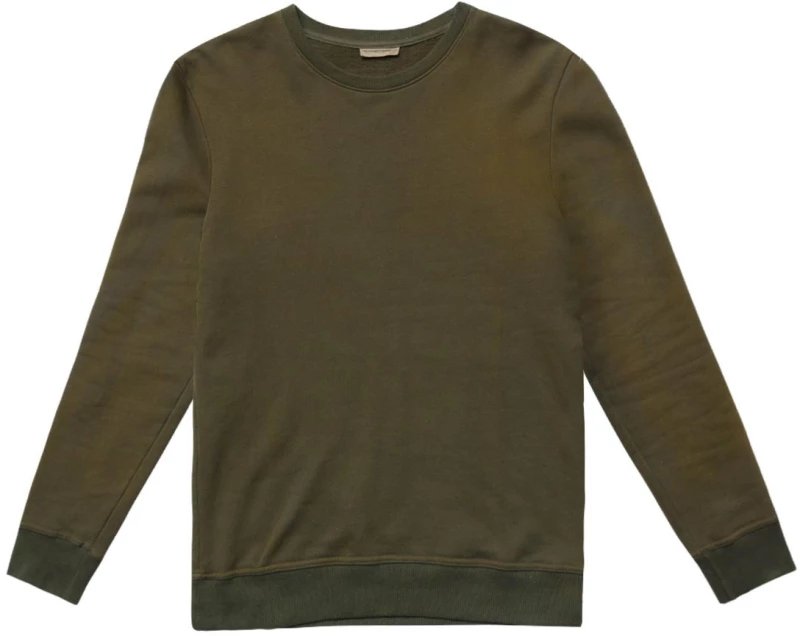 The Project Garments Acid Dye Organic Cotton Crew Neck Sweatshirt Khaki