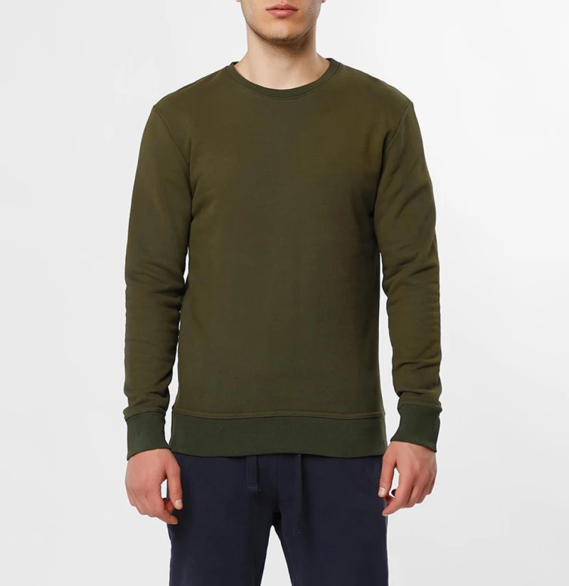 The Project Garments Acid Dye Organic Cotton Crew Neck Sweatshirt Khaki