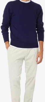 Aspesi Super Geelong Wool Crew Neck Sweater Navy