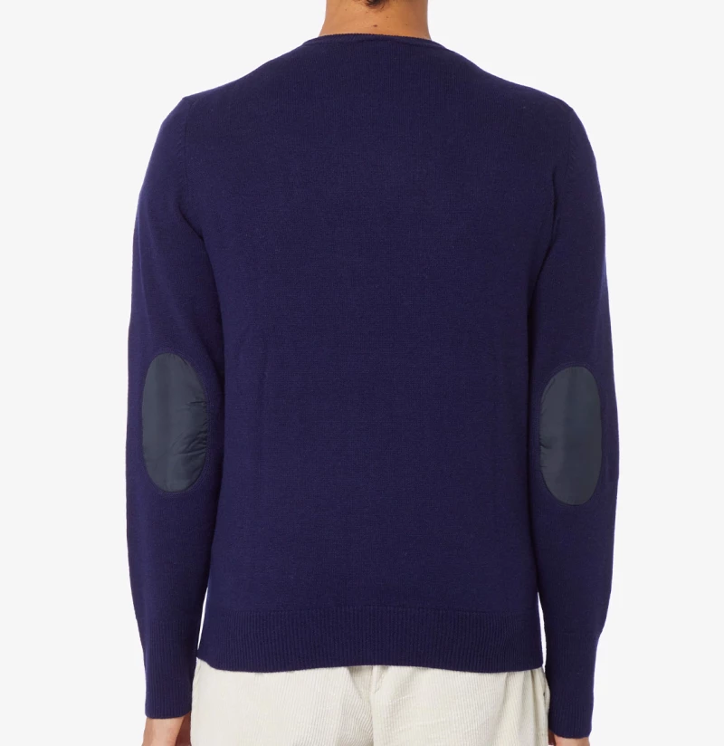 Aspesi Super Geelong Wool Crew Neck Sweater Navy