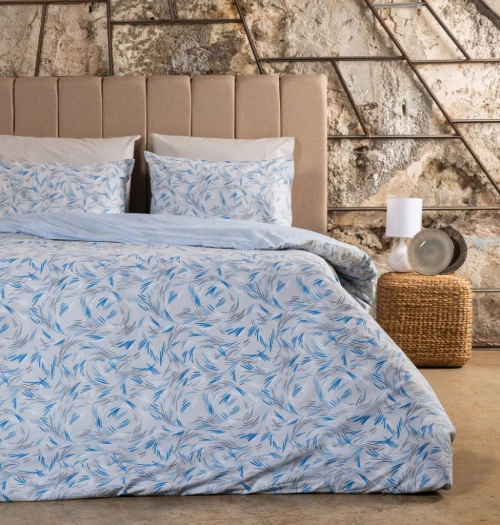 Σεντόνια Σετ "Luna" Paint Blue - Μονά (2x 170×265 + 1 μαξ. 50×70)