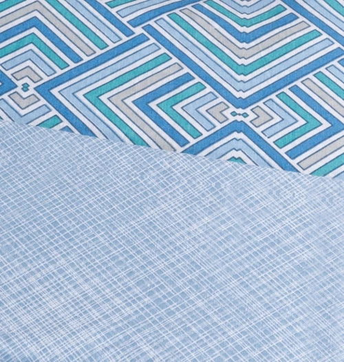 Σεντόνια Σετ "Luna" Echo Blue - Μονό λάστιχο (1x170x265, 1x105x200+30 +1 μαξ. 50×70)