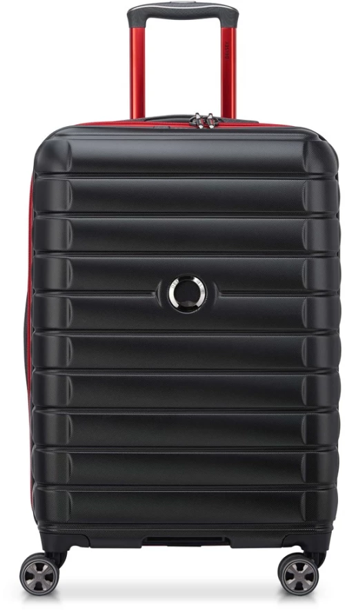 DELSEY SUITCASE SHADOW 5.0 66CM 4 DOUBLE WHEELS EXPANDABLE TROLLEY CASE BLACK