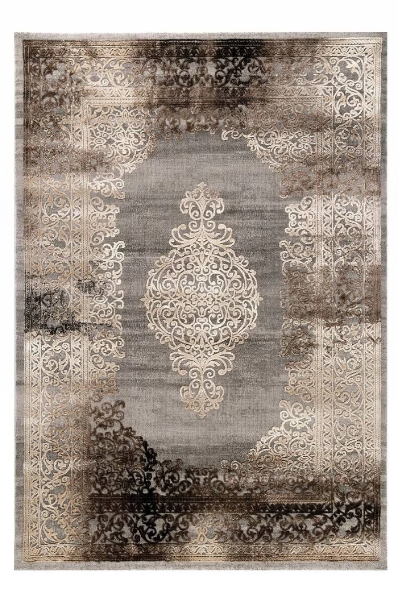 Tzikas Carpets 23024-ΚΑΦΕ-ΓΚΡΙ Χαλί VINTAGE 200x290