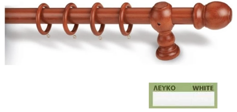 Κουρτινόξυλα Miraz Φ28 220cm Καρυδί