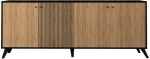 Μπουφές Flipter pakoworld μελαμίνης oak-μαύρο 182x40x78,6εκ