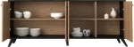 Μπουφές Flipter pakoworld μελαμίνης oak-μαύρο 182x40x78,6εκ