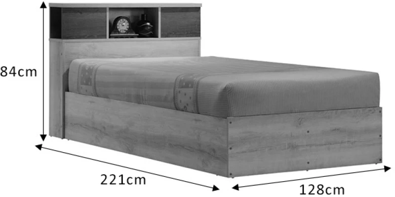 Κρεβάτι μονό OLYMPUS pakoworld σε χρώμα castillo-toro 120x200εκ