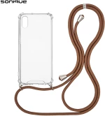 Θήκη Σιλικόνης με Κορδόνι Sonique Armor Clear Apple iPhone X / iPhone XS Καφέ - Sonique - Καφέ - iPhone X, iPhone XS