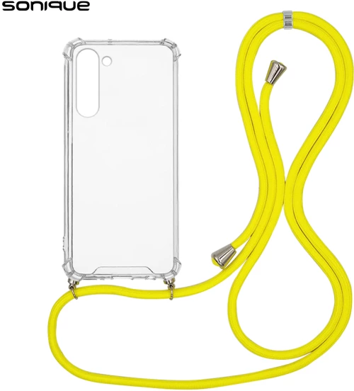 Θήκη Σιλικόνης με Κορδόνι Sonique Armor Clear Samsung Galaxy S23 Plus Κίτρινο - Sonique - Κίτρινο - Galaxy S23 Plus