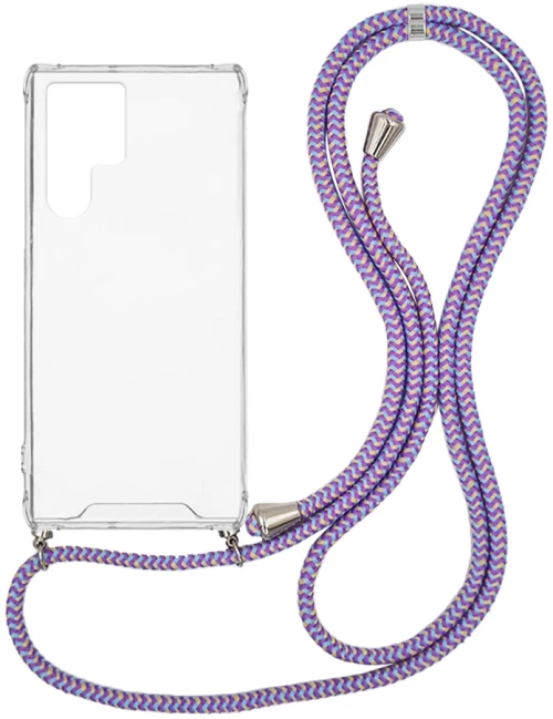 Θήκη Σιλικόνης με Κορδόνι Sonique Armor Clear Samsung Galaxy S22 Ultra Rainbow Λιλά - Sonique - Rainbow Λιλά - Galaxy S22 Ultra