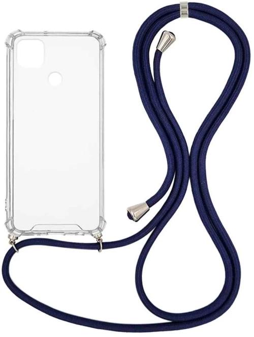 Θήκη Σιλικόνης με Κορδόνι Sonique Armor Clear Xiaomi Redmi 9C Μπλε Σκούρο - Sonique - Μπλε Σκούρο - Redmi 9C