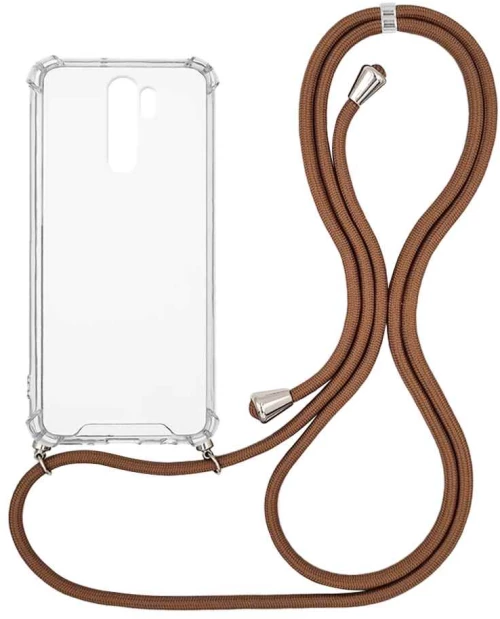 Θήκη Σιλικόνης με Κορδόνι Sonique Armor Clear Xiaomi Redmi Note 8 Pro Καφέ - Sonique - Καφέ - Redmi Note 8 Pro