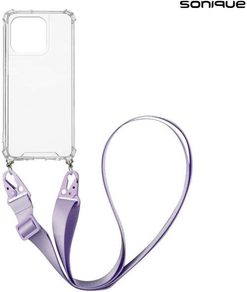 Θήκη Σιλικόνης με Strap Sonique Armor Clear Apple iPhone 15 Pro Λιλά - Sonique - Λιλά - iPhone 15 Pro