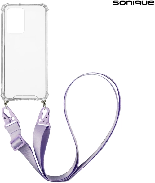 Θήκη Σιλικόνης με Strap Sonique Armor Clear Xiaomi Redmi Note 12 5G / Poco X5 5G Λιλά - Sonique - Λιλά - Poco X5 5G, Redmi Note 12 5G